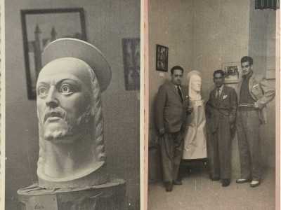 Tra maggio e giugno del 1949, in occasione di una mostra nella chiesa di San Ferdinando, espose una sua suggestiva testa di Cristo in gesso